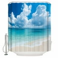 thumbnail image 1 of Shower Curtain, Summer Blue Ocean Beach Waterproof Shower Curtain Set with Hooks for Bathroom Showers,Stalls and Bathtubs,36x72In Seaside Vacation, 1 of 9