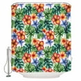thumbnail image 1 of Shower Curtain, Summer Tropical Palm Leaves Flowers Waterproof Shower Curtain Set with Hooks for Bathroom Showers,Stalls and Bathtubs,36x72In Watercolor Farmhouse Plant, 1 of 9