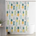 thumbnail image 1 of Shower Curtain, Summer Watercolor Pineapple Waterproof Shower Curtain Set with Hooks for Bathroom Showers,Stalls and Bathtubs,72x84In Abstract Farm Fruit, 1 of 9