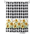 thumbnail image 1 of Shower Curtain Sunflower Shower Curtains for Bathroom, Waterproof Polyester Shower Curtain Set with Hooks, Stall Long Size 54"x78" Black Buffalo Plaid Check, 1 of 6