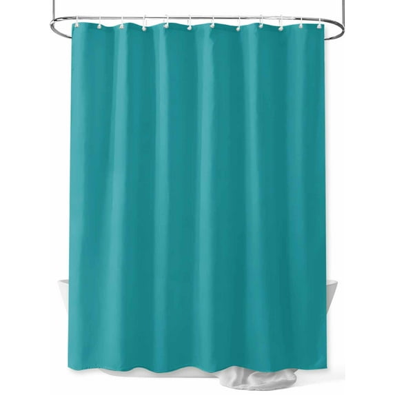 Shower Curtain Teal Blue Bathroom Curtains with Hooks, Waterproof Fabric Solid Color Bath Shower Curtains Set for Bathroom Bathtubs Decor 72x72 Inch