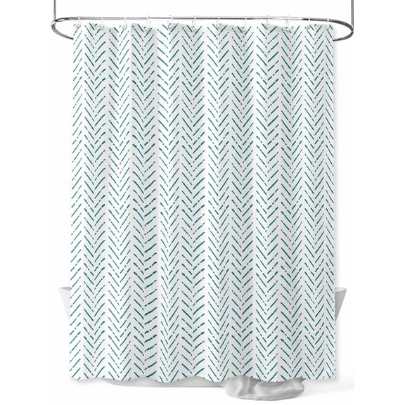 Shower Curtain Teal Stripes Shower Curtains for Bathroom, Waterproof Polyester Shower Curtain Set with Hooks, Extra Long 72" x 96" Modern Art Lines