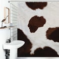 thumbnail image 1 of Shower Curtain Texture Of Brown Cowhide With Brown Spots Bathroom Waterproof Polyester Home Ration Curtain With Hook, 1 of 4