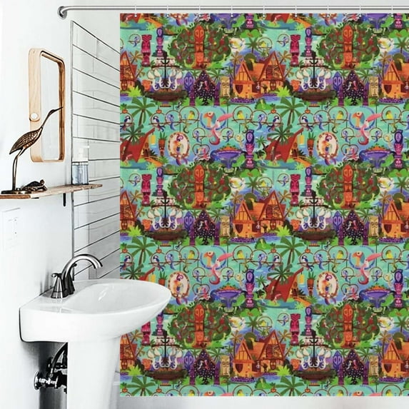 Shower Curtain The ORIGINAL Enchanted Tiki Room Collage Polyester Waterproof Home Ration Curtain With Hook