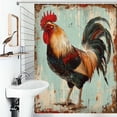 thumbnail image 1 of Shower Curtain The Rooster Bright Colors Bath Curtain Polyester Fabric Bathroom Ration With Hooks, 1 of 4