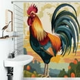thumbnail image 1 of Shower Curtain The Rooster Bright Colors Bath Curtain Polyester Fabric Bathroom Ration With Hooks, 1 of 4