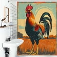 thumbnail image 1 of Shower Curtain The Rooster Bright Colors Bathroom Waterproof Polyester Home Ration Curtain With Hook, 1 of 4