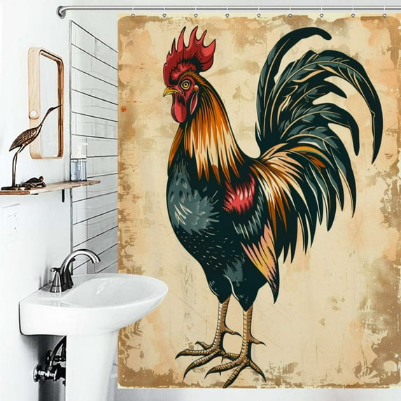 Shower Curtain The Rooster Bright Colors Bathroom Waterproof Polyester Home Ration Curtain With Hook