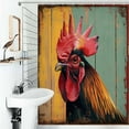 thumbnail image 1 of Shower Curtain The Rooster Bright Colors Bathroom Waterproof Polyester Home Ration Curtain With Hook, 1 of 4