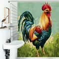 thumbnail image 1 of Shower Curtain The Rooster Bright Colors Polyester Waterproof Home Ration Curtain With Hook, 1 of 4