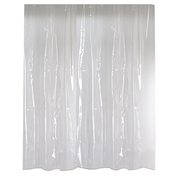 Shower Curtain Transparent Thick Solid Color Privacy Curtain for Bathroom Grade Easy-Clean Microfiber Material Universal Fit, Clear