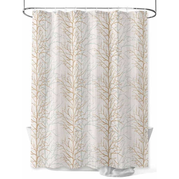 Shower Curtain Tree Branch Bathroom Curtains with Hooks, Waterproof Fabric Plant Brown Bath Shower Curtains Set for Bathroom Bathtubs Decor 36x72 Inch