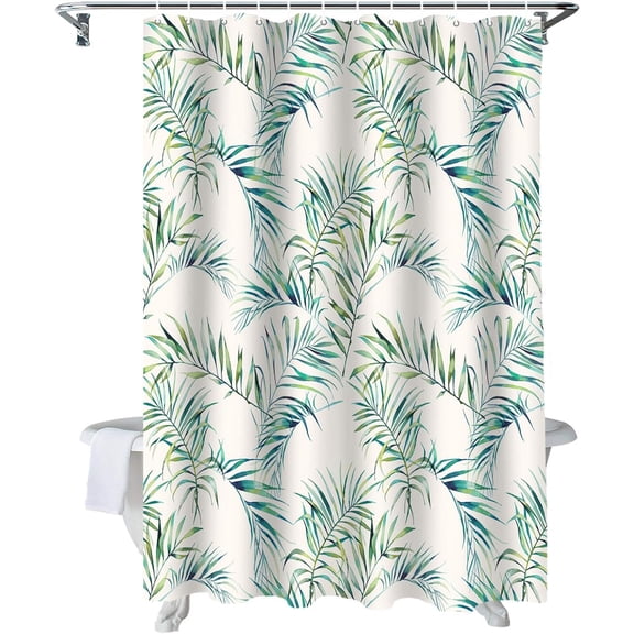 Shower Curtain Tropical Plant Leaves Shower Curtains for Bathroom Decor Summer Style Green Leaf Shower Curtain Sets with Hooks Waterproof Fabric Bath Curtain Small Stall 36" X 72"