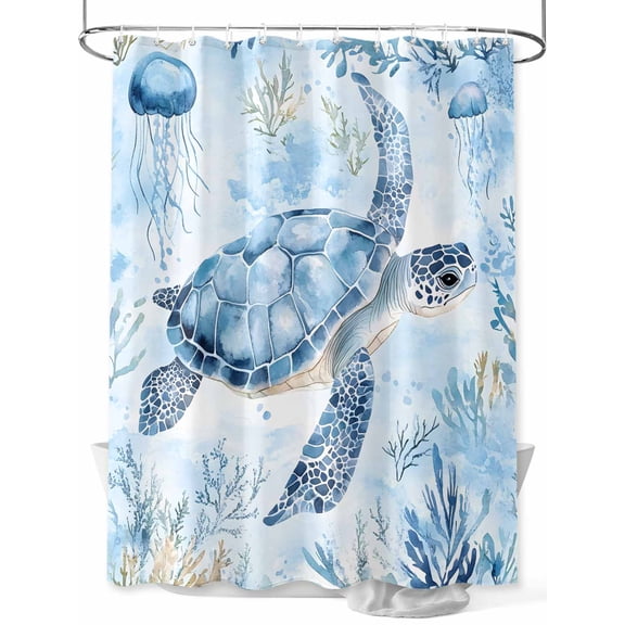 Shower Curtain Turtle Shower Curtains for Bathroom, Waterproof Polyester Shower Curtain Set with Hooks, Extra Long 72" x 78" Marine Life
