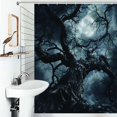 thumbnail image 1 of Shower Curtain Twisted Tree And Surreal Moon Polyester Waterproof Home Ration Curtain With Hook, 1 of 4