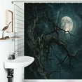 thumbnail image 1 of Shower Curtain Twisted Tree And Surreal Moon Polyester Waterproof Home Ration Curtain With Hook, 1 of 4