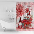 thumbnail image 1 of Shower Curtain Valentine''s Day Love Heart Tree Red Truck and Gnome Pink Polyester Fabric Shower Curtain with Hooks,Waterpoof Shower Curtains for Bathroom Showers and Bathtubs 72x84in, 1 of 4