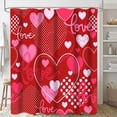 thumbnail image 1 of Shower Curtain Valentines Day Shower Curtain Romantic Red Rose Heart Valentine'S Day Gnomes Shower Curtain Set Valentines Day Lovers Bathroom Accessories With Hooks Bathroom Curtains, 1 of 6