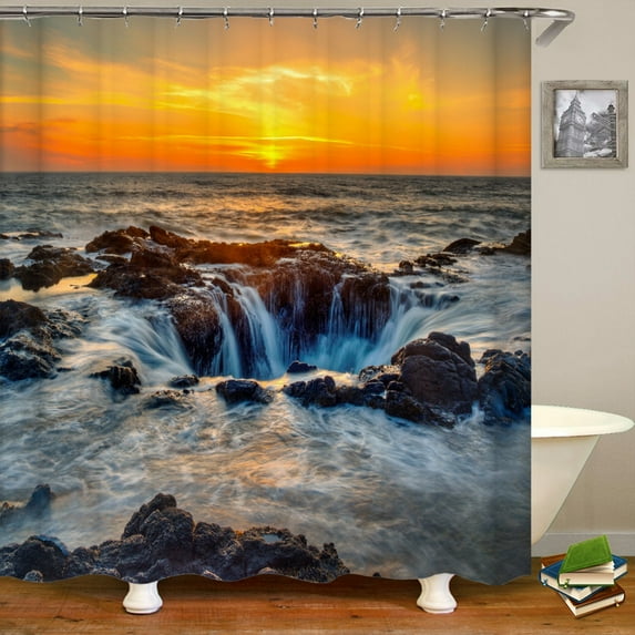 Shower Curtain Various Autumn Dusk Forest Scenery 3D Printing Shower Curtains Polyester Waterproof Home Decor Curtain 180x180cm