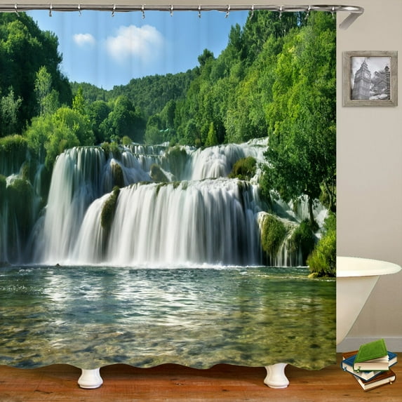 Shower Curtain Various Autumn Dusk Forest Scenery 3D Printing Shower Curtains Polyester Waterproof Home Decor Curtain 180x180cm