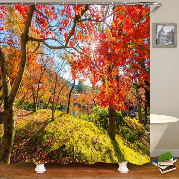 Shower Curtain Various Autumn Dusk Forest Scenery 3D Printing Shower Curtains Polyester Waterproof Home r Curtain