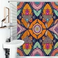 thumbnail image 1 of Shower Curtain Vibrant Mosaic Floral Pattern Polyester Waterproof Home Ration Curtain With Hook, 1 of 4