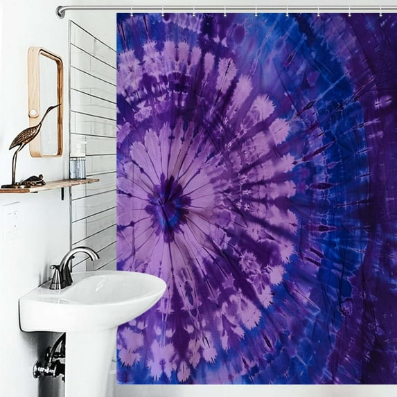 Shower Curtain Vibrant Tie-Dye With Multicolor Pattern Bath Curtain Polyester Fabric Bathroom Ration With Hooks