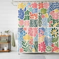 thumbnail image 1 of Shower Curtain Vintage Abstract Floral Shower Curtains for Bathroom Decor, Waterproof Polyester Shower Curtain Set with Hooks, Extra Long 72" x 84" Spring Flowers Print, 1 of 9