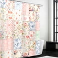 thumbnail image 1 of Tcwhniev Boho Shower Curtain, Vintage Patchwork Floral Waterproof Fabric Bath Curtain with 12 Hooks, 72x72 Inch, 1 of 8