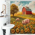 thumbnail image 1 of Shower Curtain Vivid Country Scene With Farm Animals Bath Curtain Polyester Fabric Bathroom Ration With Hooks, 1 of 4