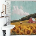 thumbnail image 1 of Shower Curtain Vivid Country Scene With Farm Animals Polyester Waterproof Home Ration Curtain With Hook, 1 of 4