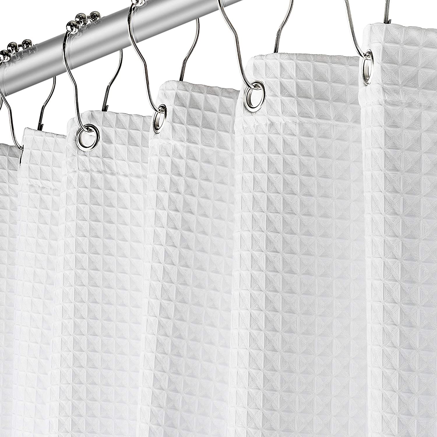 Better Homes & Gardens Waffle Weave Fabric Shower Curtain 72