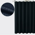 thumbnail image 1 of Shower Curtain Waffle Textured 120GSM Soft Fabric Bath Curtains with 12 Plastic Hooks, Water Repellent, Machine Washable - 72W" x 72H", Navy Blue, 1 of 2