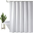 thumbnail image 1 of Shower Curtain Water Repellent Heavy Duty Flat Weave Fabric Shower Curtain Liner, Weighted Bottom Hem for Shower Stall, Bathtubs, Bathroom Curtains with 12 PCS Free Hooks, 1 of 8
