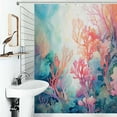 thumbnail image 1 of Shower Curtain Watercolor Coral Reef Polyester Waterproof Home Ration Curtain With Hook, 1 of 4
