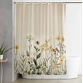 thumbnail image 1 of Shower Curtain, Watercolor Flower Leaves on Vintage Waterproof Shower Curtain Set with Hooks for Bathroom Showers,Stalls and Bathtubs,72x84In Summer Floral, 1 of 9