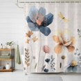 thumbnail image 1 of Shower Curtain Watercolor Flowers Leaf Shower Curtains for Bathroom Decor, Waterproof Polyester Shower Curtain Set with Hooks, Standard Size 72" x 72" Blue Pink Floral Plant, 1 of 9