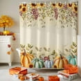 thumbnail image 1 of Shower Curtain, Watercolor Pumpkins Eucalyptus Leaves Waterproof Shower Curtain Set with Hooks for Bathroom Showers,Stalls and Bathtubs,36x72In Thanksgiving Day, 1 of 7