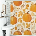 thumbnail image 1 of Shower Curtain Watercolor Pumpkins Polyester Waterproof Home Ration Curtain With Hook, 1 of 4