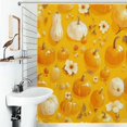 thumbnail image 1 of Shower Curtain Watercolor Pumpkins Polyester Waterproof Home Ration Curtain With Hook, 1 of 4