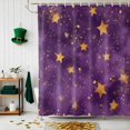 thumbnail image 1 of Shower Curtain, Watercolor Starry Sky on Purple Waterproof Shower Curtain Set with Hooks for Bathroom Showers,Stalls and Bathtubs,72x72In Dream Seamless Gold Star, 1 of 9
