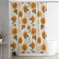 thumbnail image 1 of Shower Curtain Watercolor Sunflower Green Plant Waterproof Shower Curtain Set with Hooks for Bathroom Showers,Stalls and Bathtubs,54x78InBlossom Floral Vintage Linen, 1 of 9
