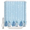 Shower Curtain Waterproof for Bathroom 36x78 Inch, Christmas Blue Gnome