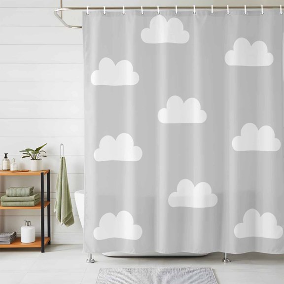 Shower Curtain Waterproof for Bathroom 72x72 Inch, Grey Sky Clouds Bath Curtain for Bath Stalls and Tub Calm Atmosphere Decorative Shower Curtains with Hooks