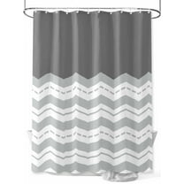 Shower Curtain Waterproof for Bathroom 72x72 Inch, Grey Waves Bath Curtain for Bath Stalls and Tub Chevron Stripe Lines Decorative Shower Curtains with Hooks