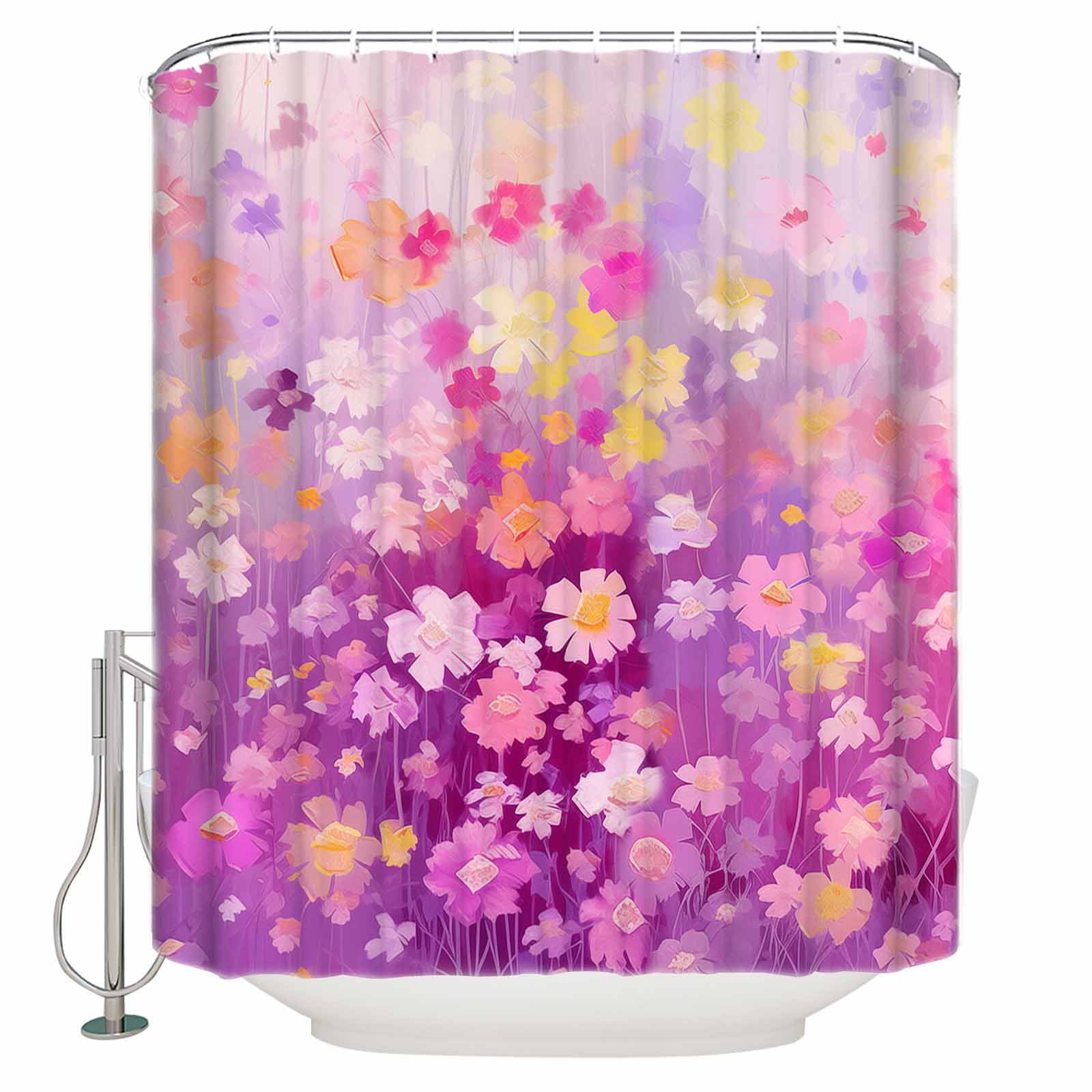 Shower Curtain Waterproof for Bathroom 72x72 Inch, Watercolor Spring