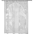 thumbnail image 1 of Shower Curtain Waterproof Floral Design, includes 12 white Hooks/Rings, Vinyl Lace Textured, Clear, 72x72 Inches, 1 of 6