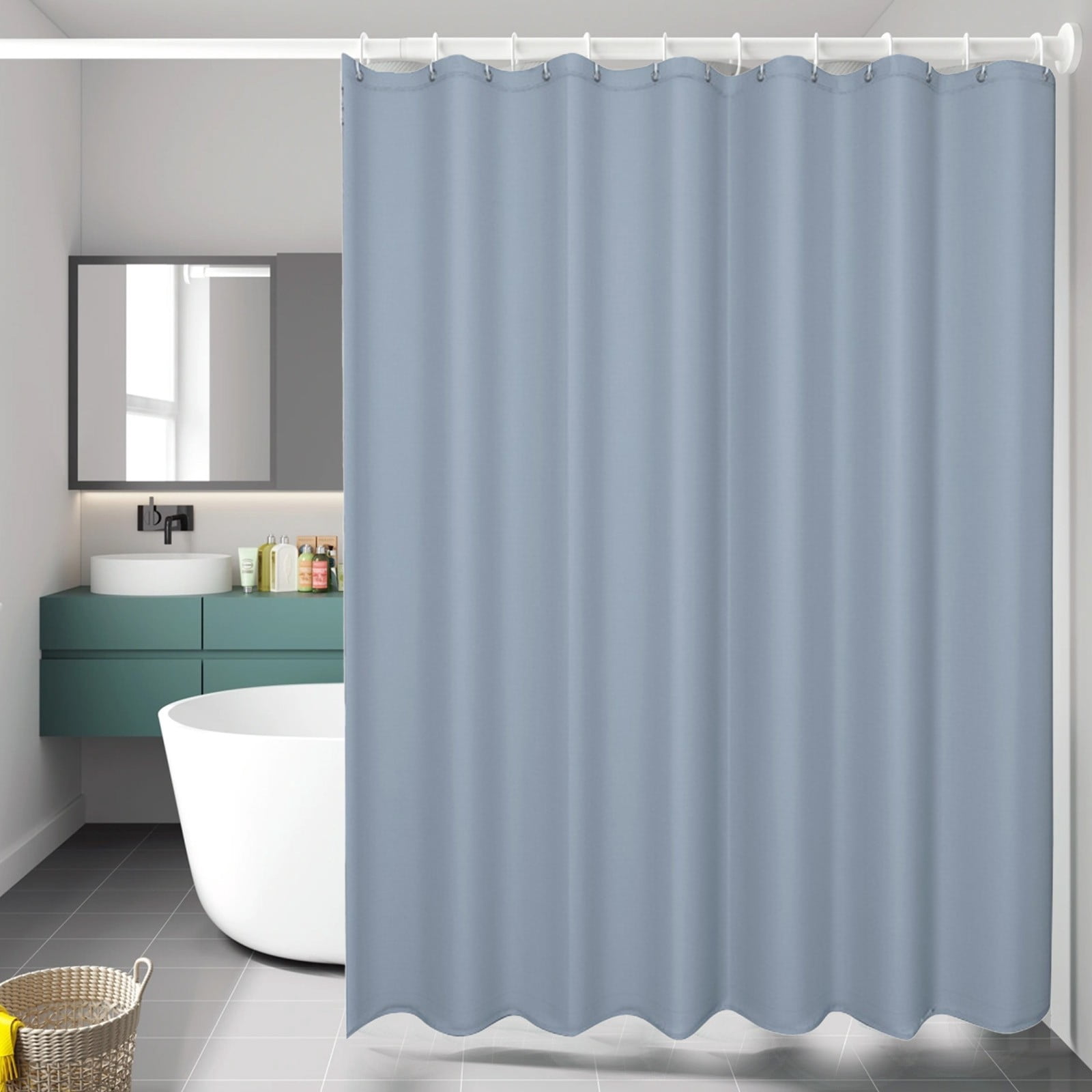 Shower Curtain Waterproof Mildew Proof, No Drill Bathroom Partition ...
