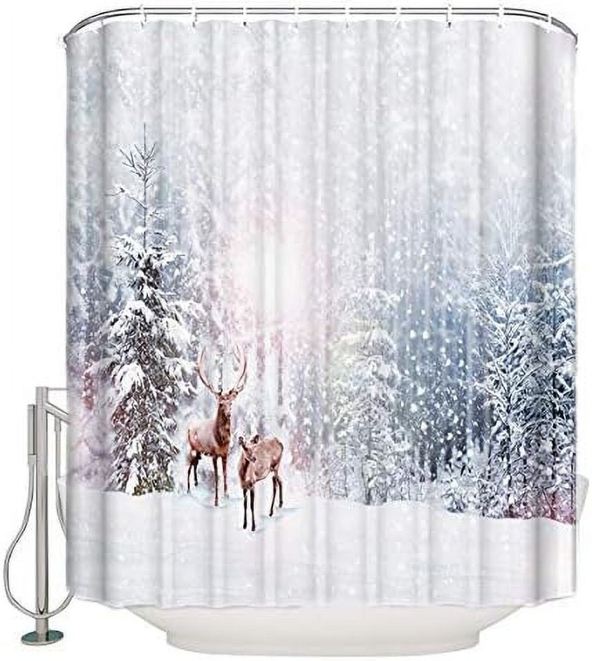 Shower Curtain Waterproof Polyester Fabric Shower Curtain Set with