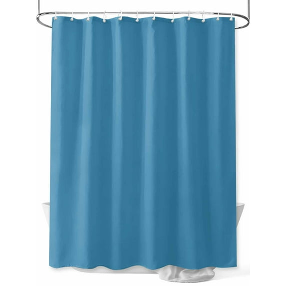 Shower Curtain Wave Ride Blue Shower Curtains for Bathroom, Waterproof Polyester Shower Curtain Set with Hooks, Standard Size 72" x 72" Solid Color